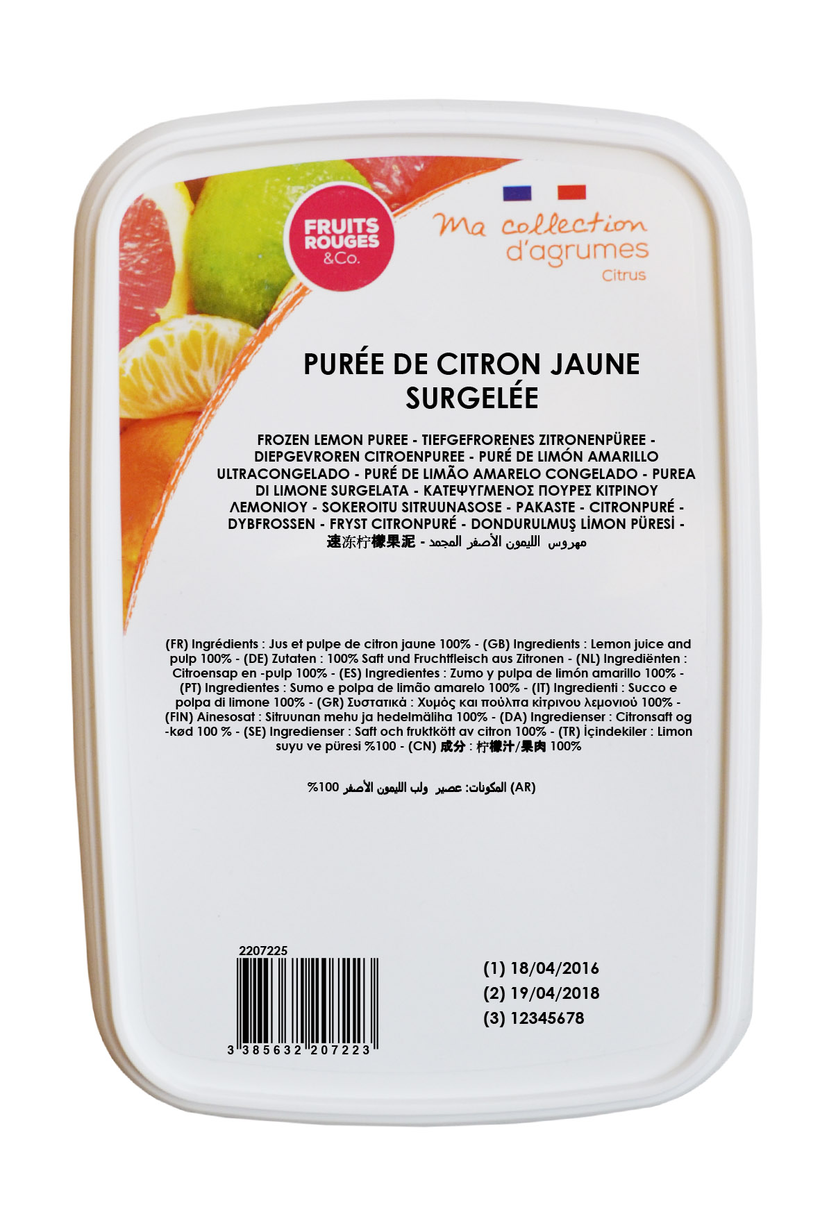 - Imported Image Puré limón amarillo sin azúcar congelado Fruits Rouges - Imagen 1