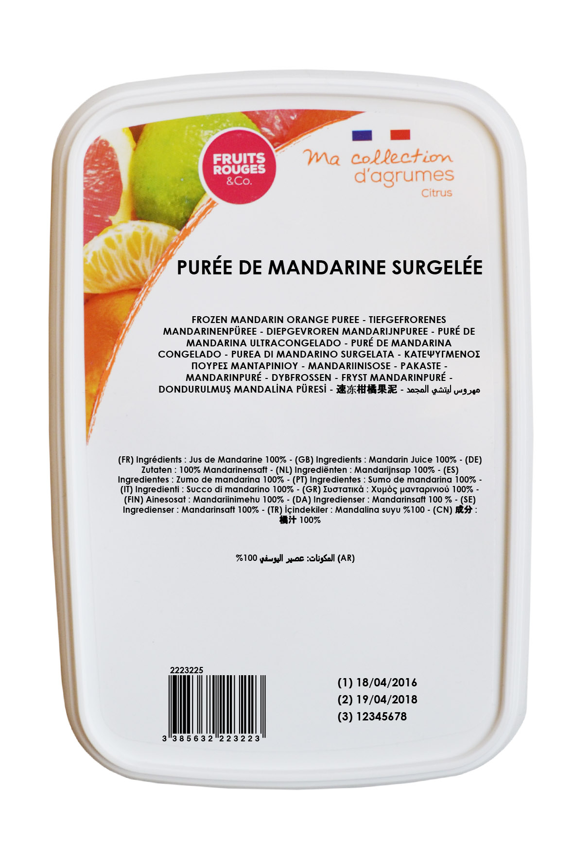 - Imported Image Puré mandarina sin azúcar congelado Fruits Rouges - Imagen 1