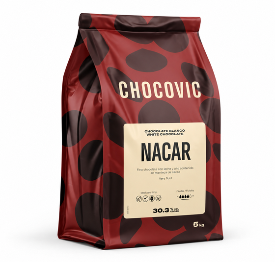 1. Bolsa de cobertura de chocolate blanco Nacar Chocovic 5 kg