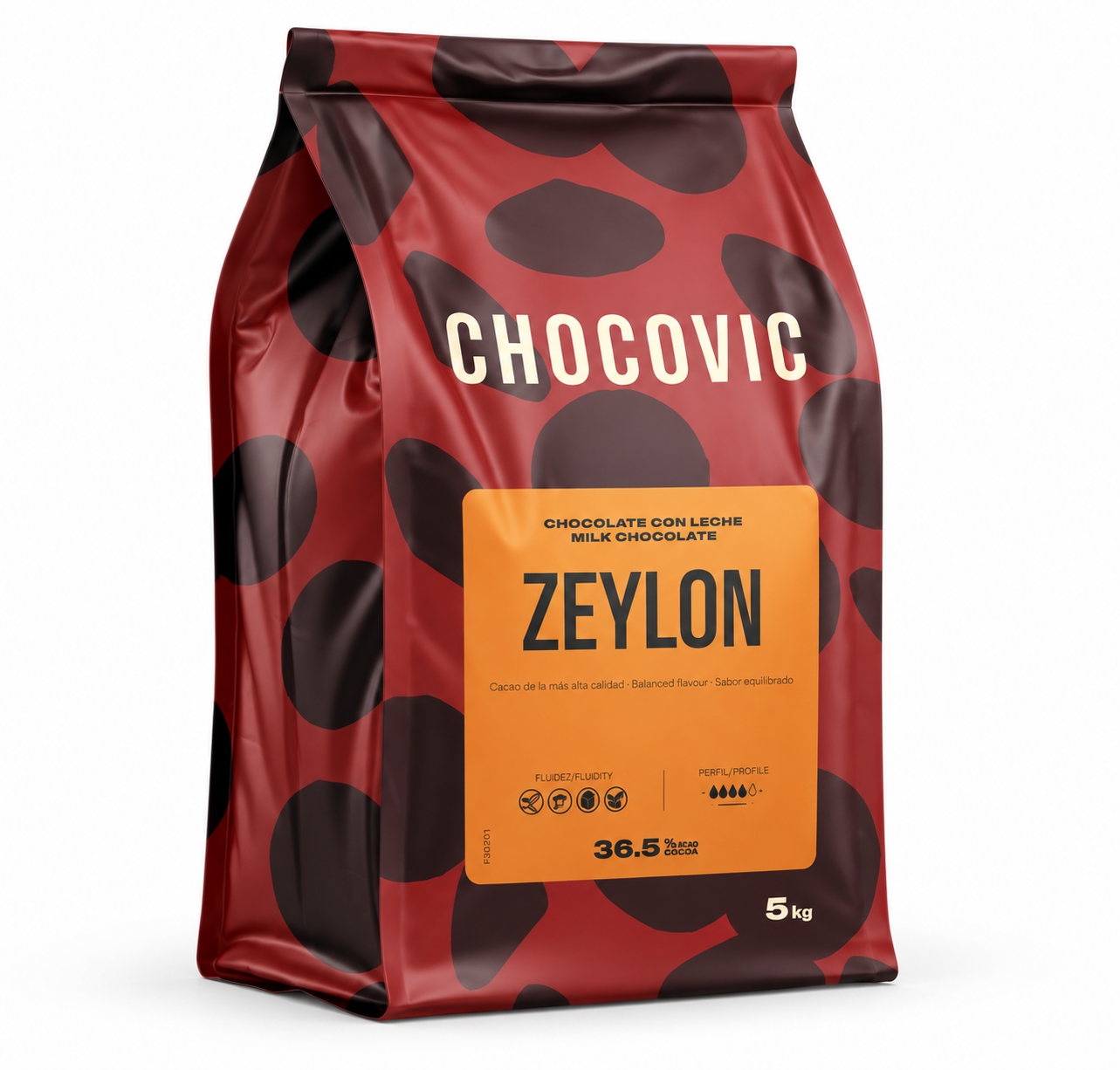 Bolsa de cobertura de chocolate con leche Zeylon Chocovic 5 kg
