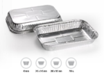 Envase aluminio rectangular 280x185
